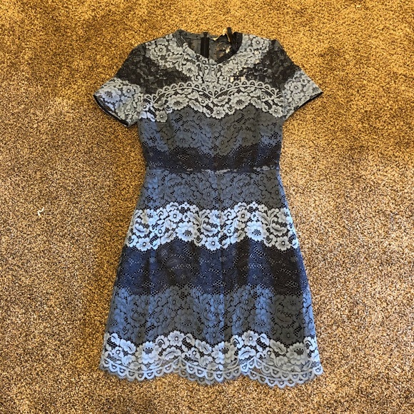 🎀SOLD🎀Sandro Rebecca Blue Stripe Lace Dress - Picture 4 of 7